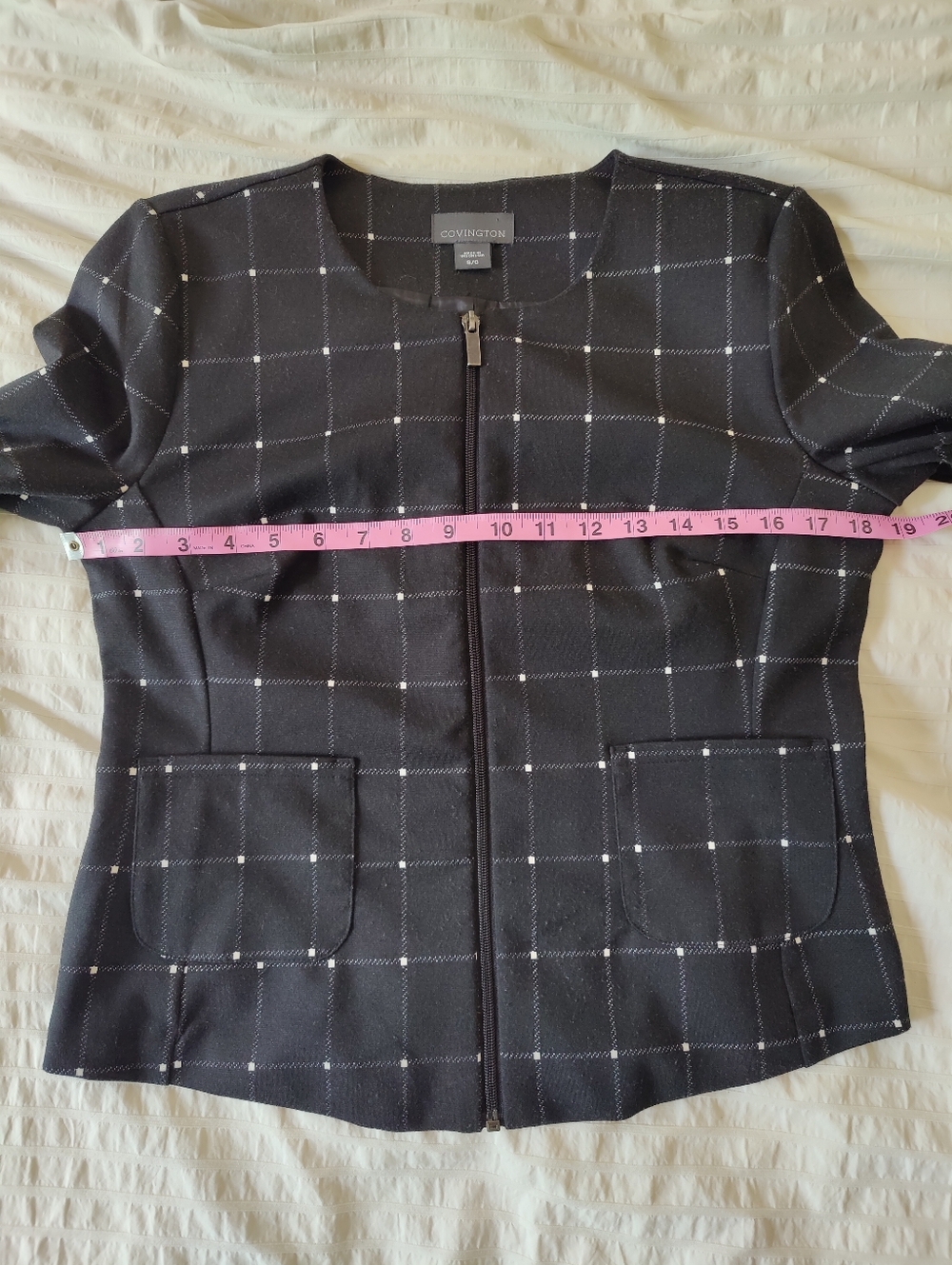 Covington Black Windowpane Zip Blazer - Picture 8 of 11